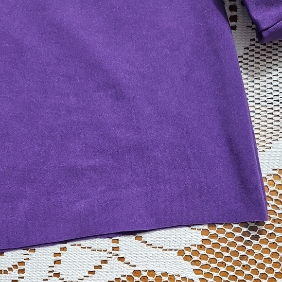 Vibrant Purple Women's Top with Sequin Sleeves - Picture 3 of 6